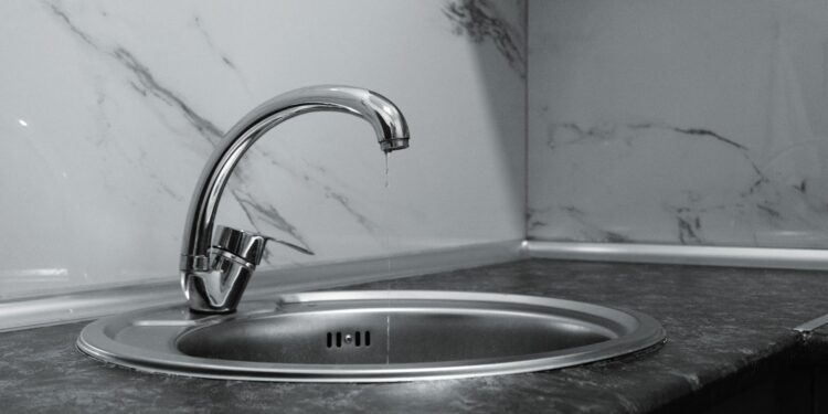 A clean and modern kitchen sink with a chrome faucet, highlighting minimalist design and water conservation.